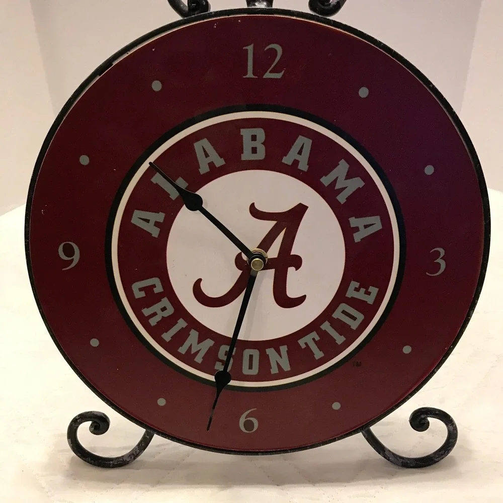 Alabama Crimson Tide 2007 Cypress Home table top clock w/ stand